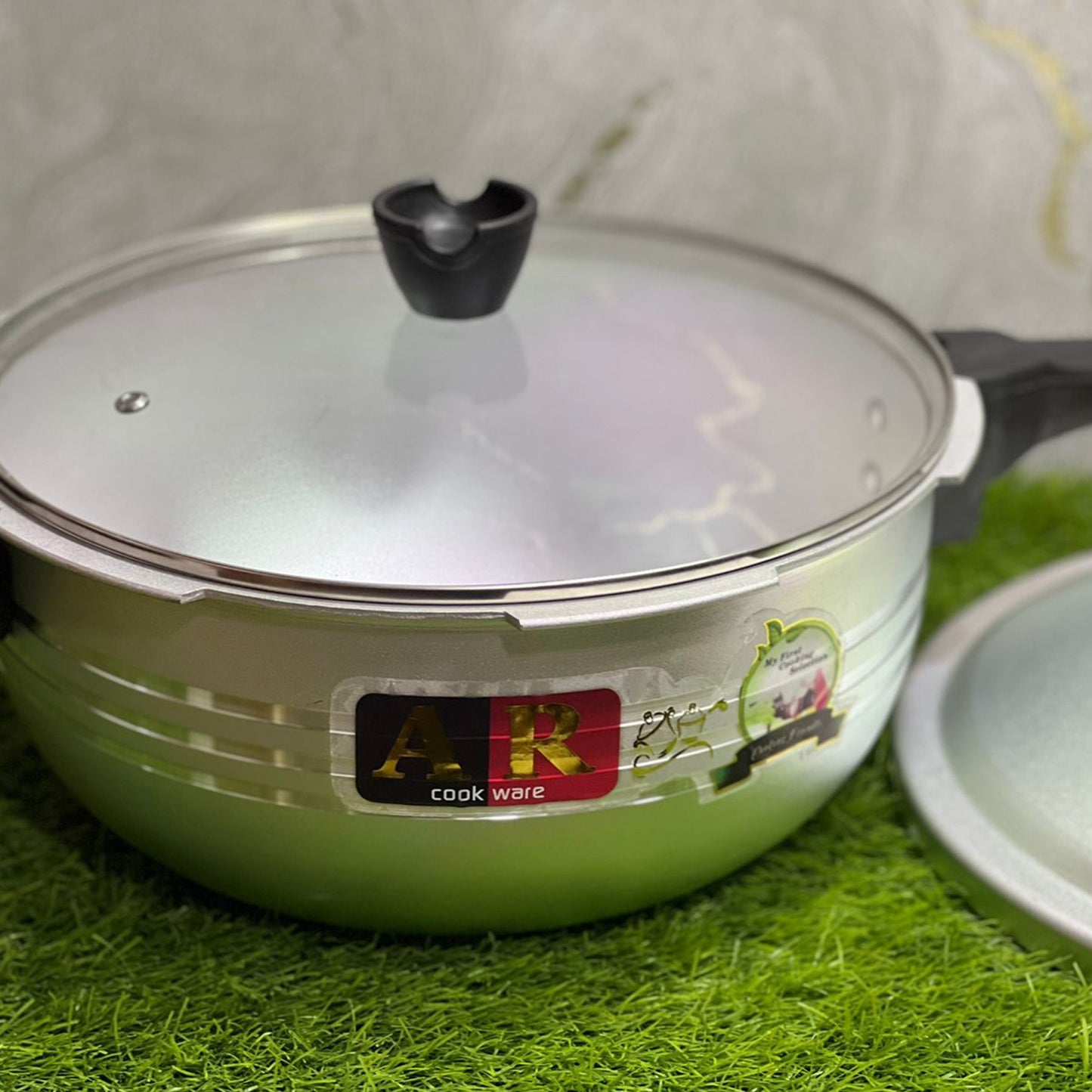 AR Cookware 2 in 1 Pressure Cooker Wok with Free Glass Lid