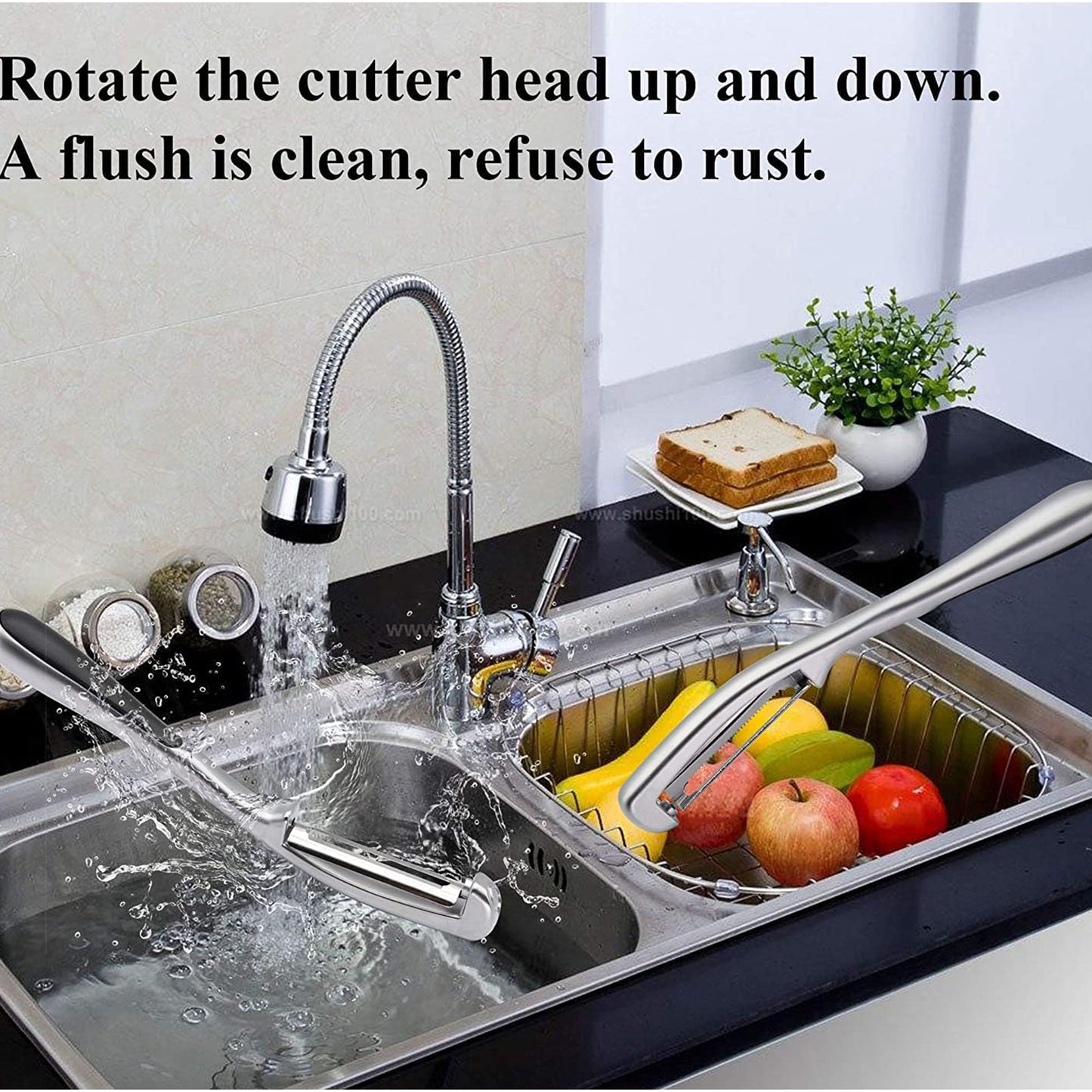 Zinc Alloy Stainless Steel Ultra Sharp Y-Shaped Potato Peeler for Fruit Vegetable