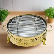 Round Golden BBQ Serving Grill