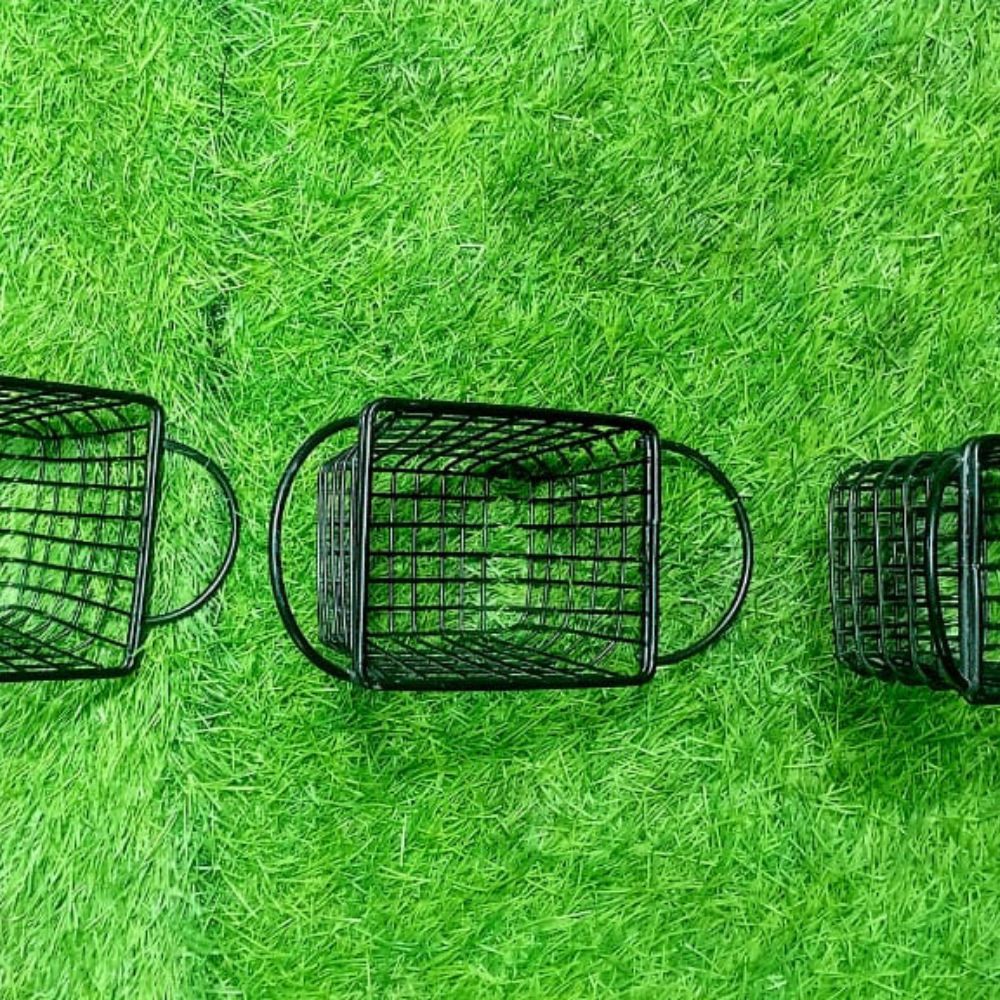 Black Fries Basket with Non-Stick Coating and Double Handles