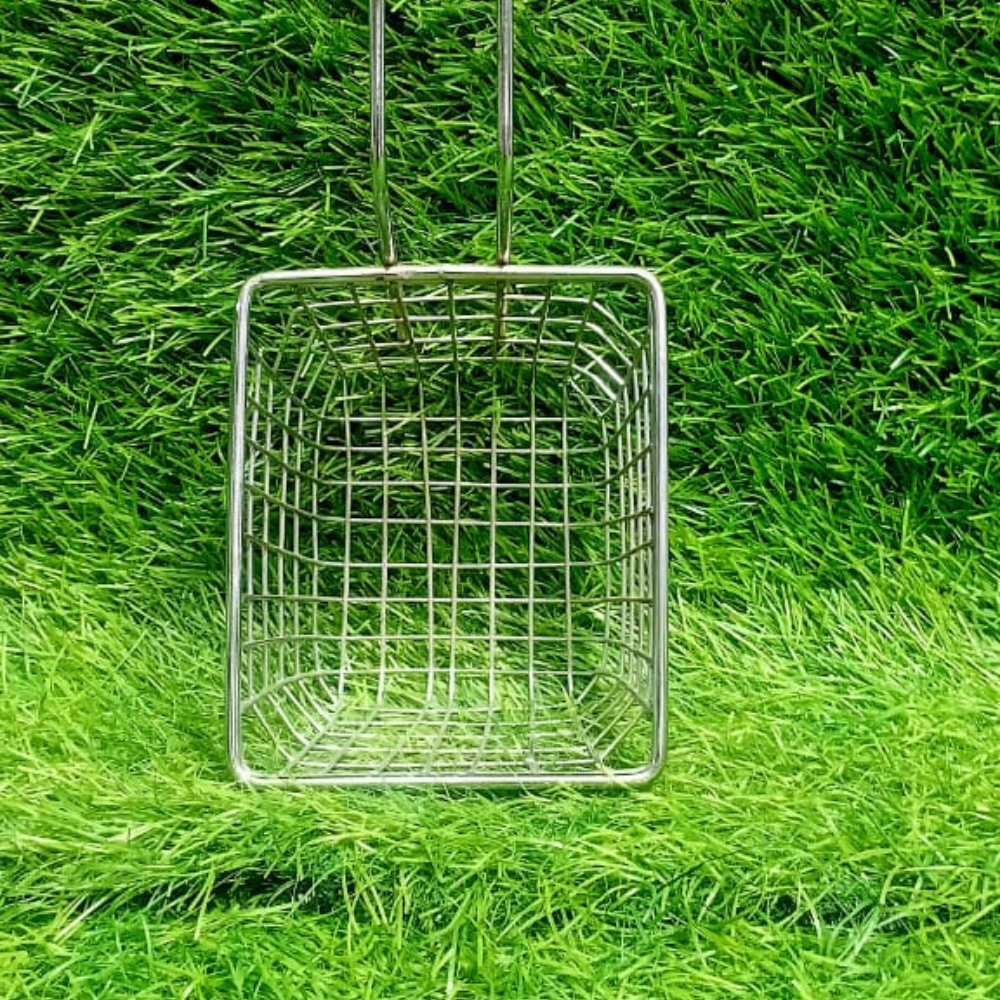 Pakistan-Made Stainless Steel Fries Basket with Single Handle