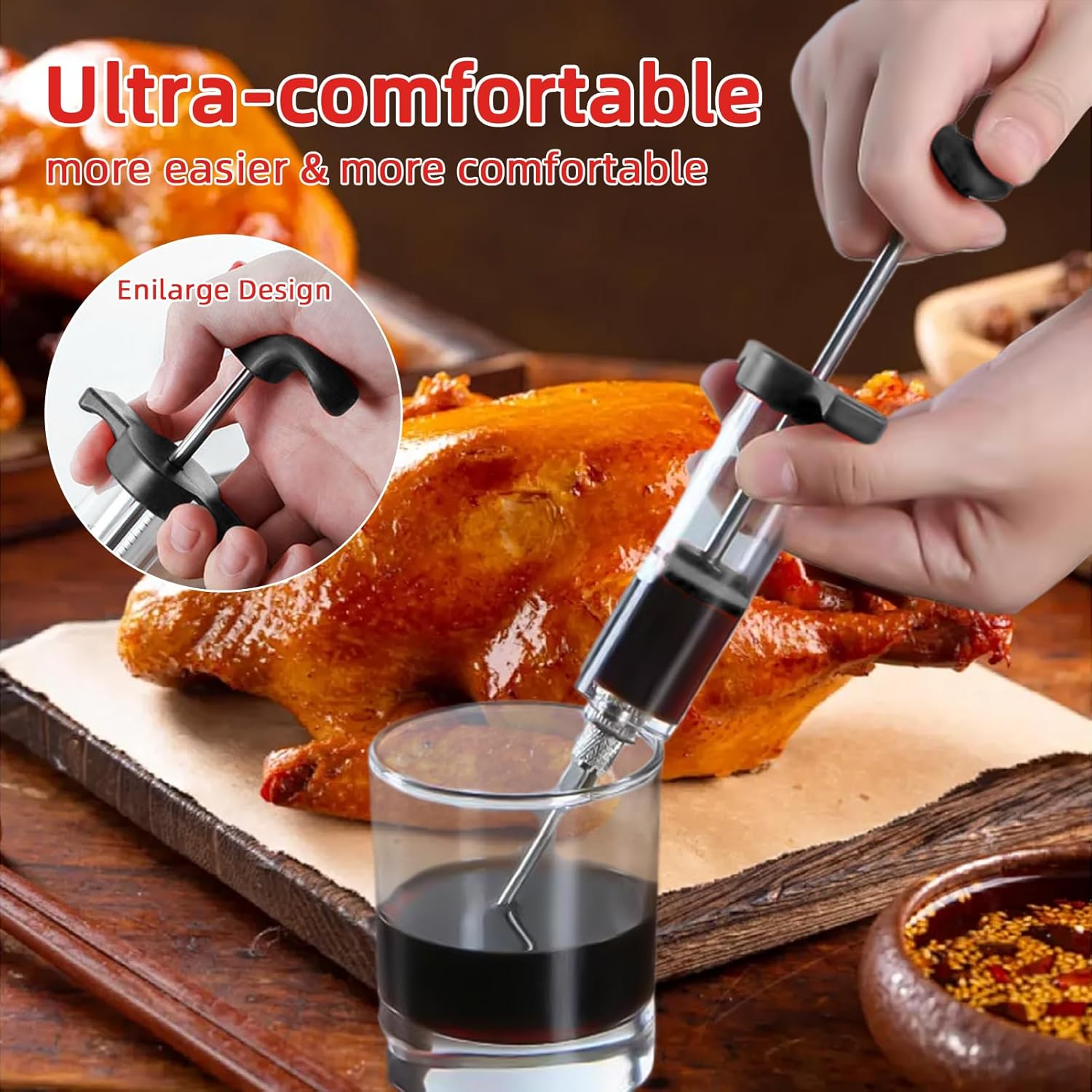 Meat Injection Stainless Steel - BBQ Meat Marinade Flavor Seasoning Injector Needle