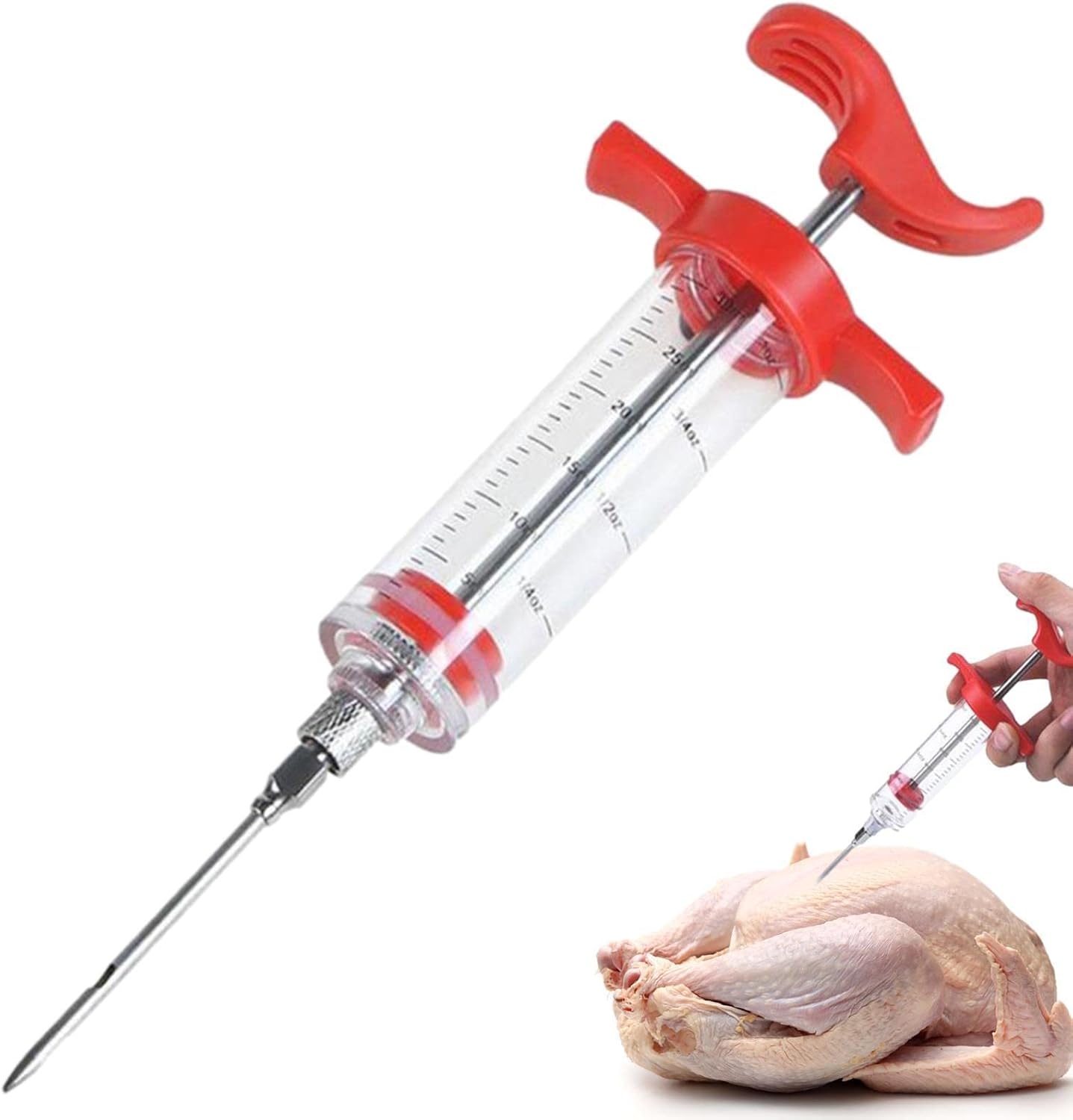 Meat Injection Stainless Steel - BBQ Meat Marinade Flavor Seasoning Injector Needle