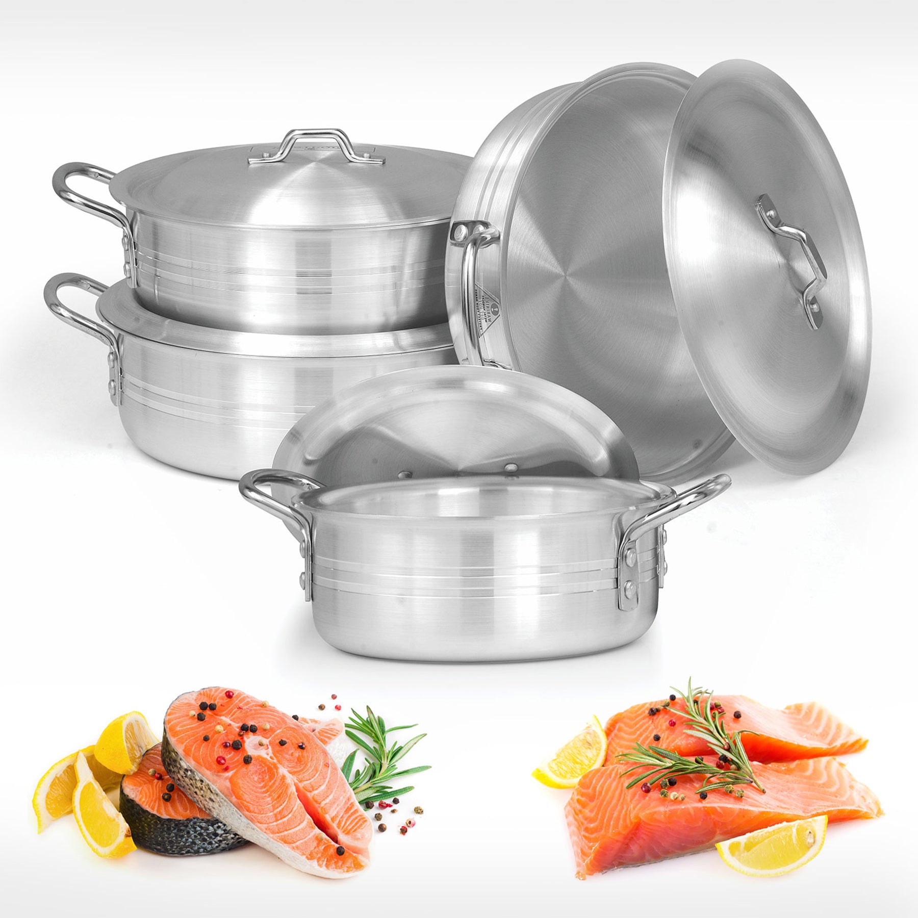 8 Pieces AR Metal Finish Fish Pot Casserole Set 7/10