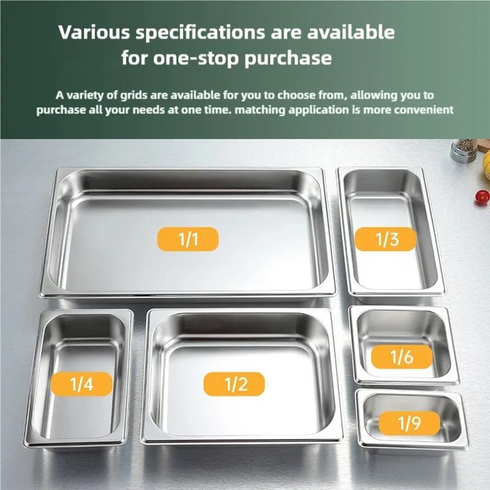 Rectangular Steam Hotel Pan,Metal Buffet Chafing Pans,Stainless Steel Food Containers for Restaurant, Hotel, Party,1/1(53 * 32.5cm),6.5cm