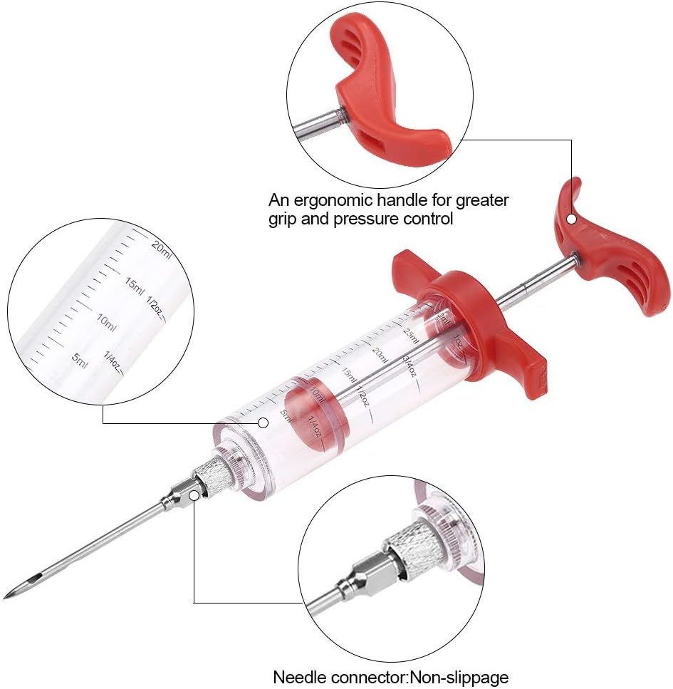 Meat Injection Stainless Steel - BBQ Meat Marinade Flavor Seasoning Injector Needle