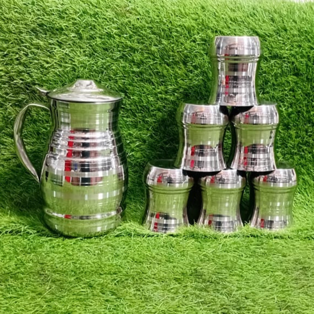 Premium Stainless Steel Water Set | Pitcher & Glass Collection | Umar Hotelier