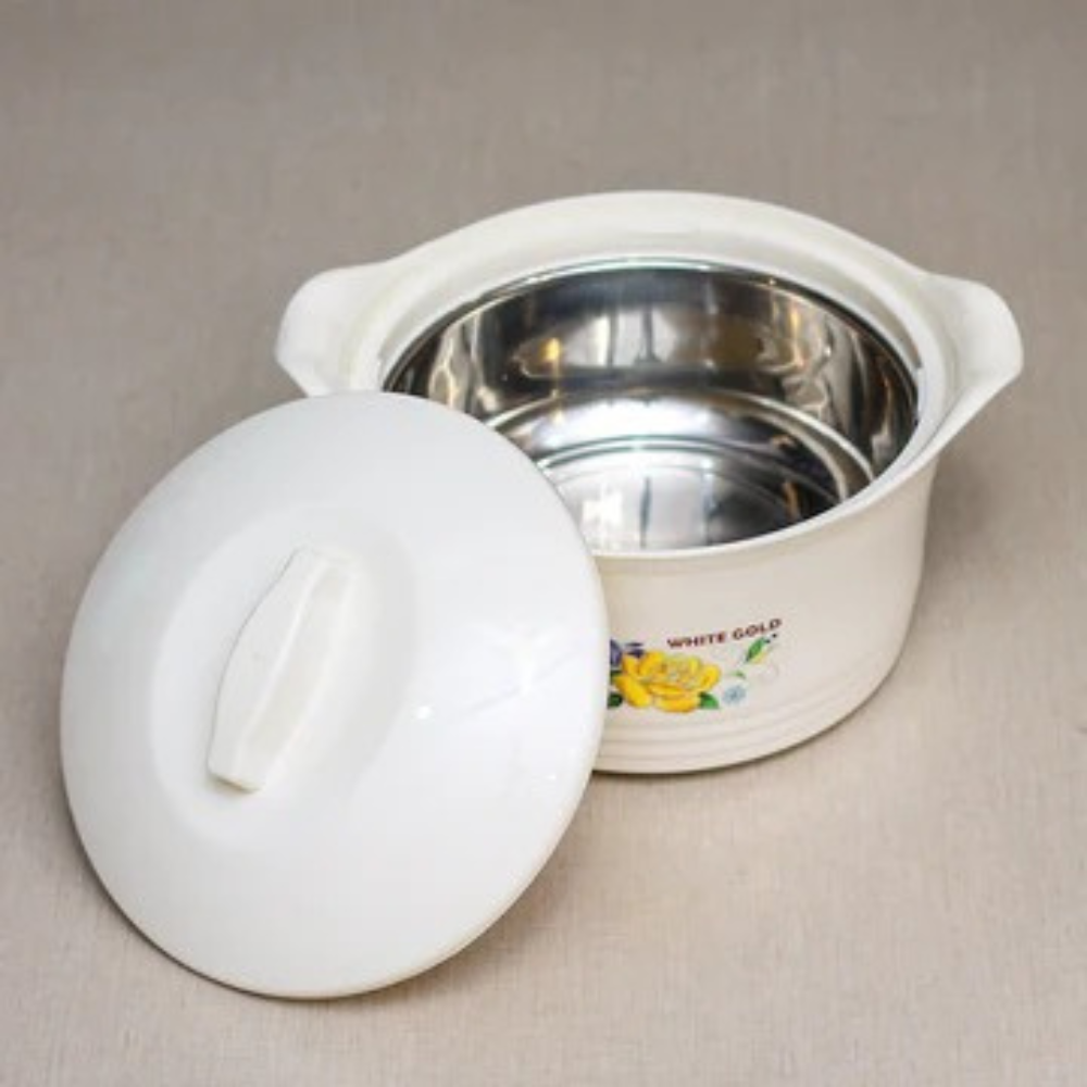 Modern White & Gold Insulated Single Hotpot | Umar Hotelier