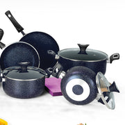 18 Piece AR Marble Coated Non Stick Glory Set - Black
