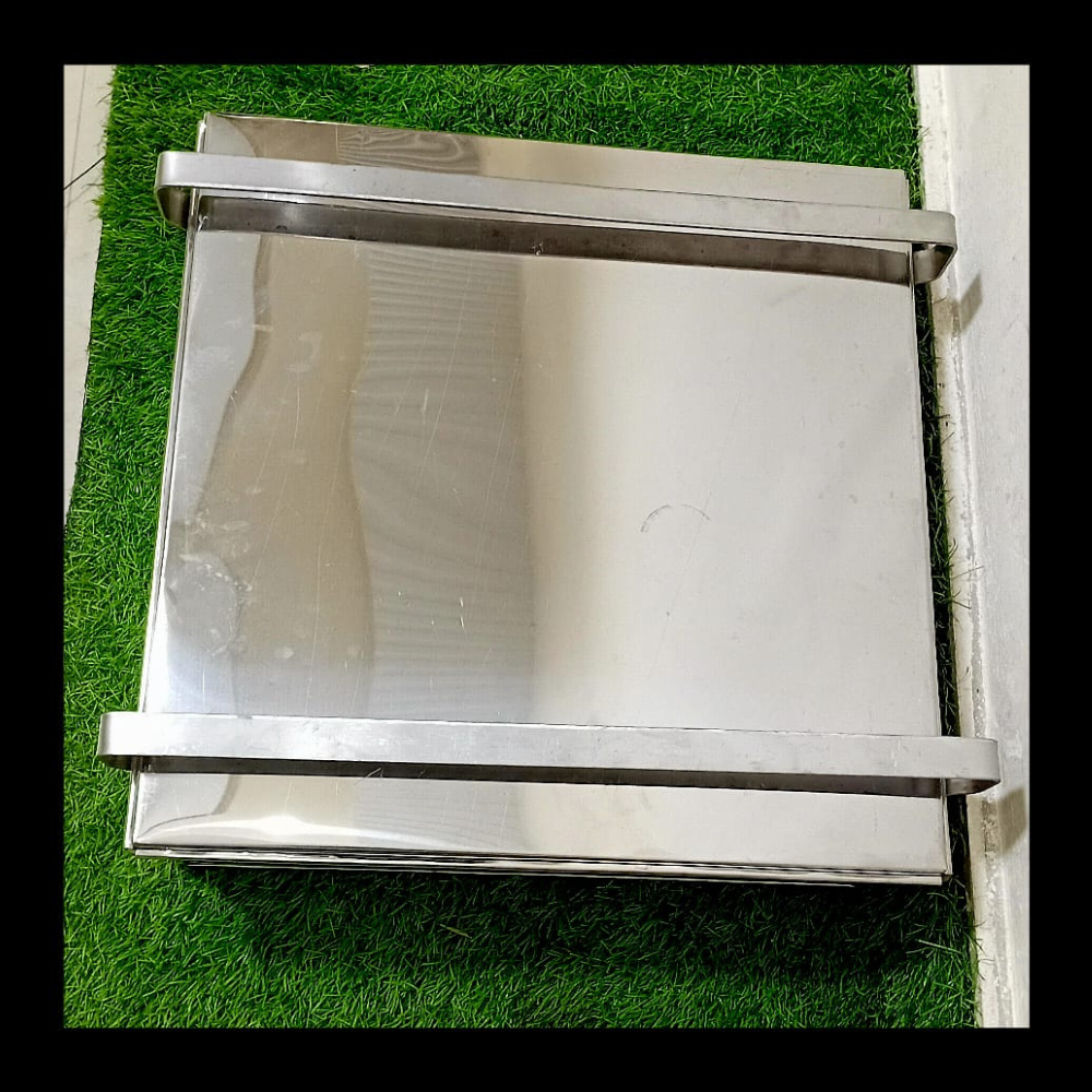 Stainless Steel Meat Tray with Lid & Handle – Secure & Hygienic Food Storage