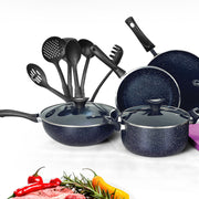 18 Piece AR Marble Coated Non Stick Glory Set - Black