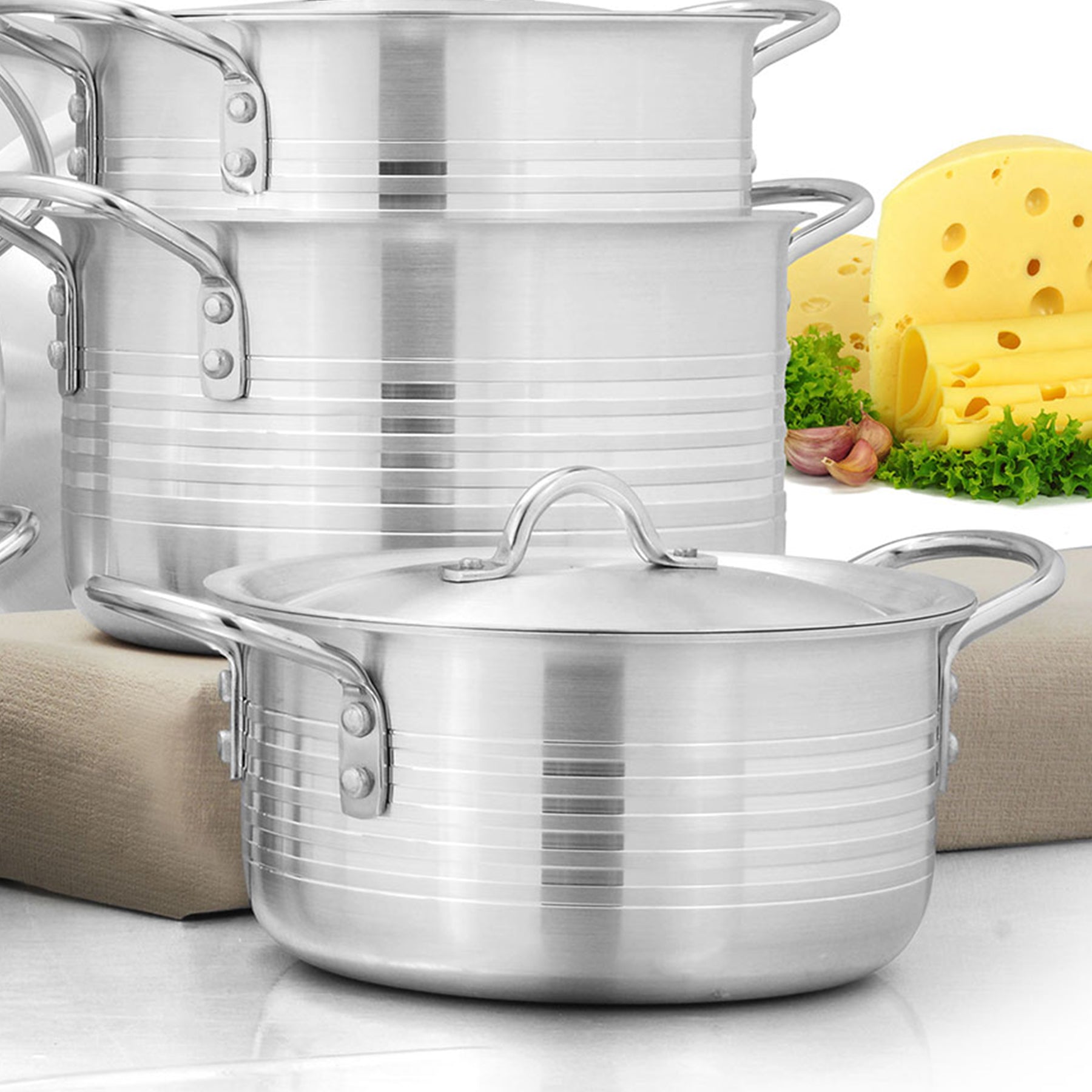 10 Pieces AR Royal Jadeed Metal Finish Casserole Set