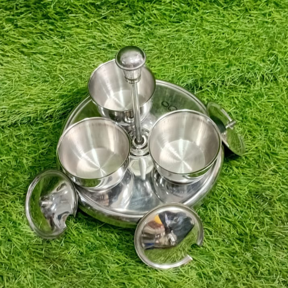 3-Pcs Stainless Steel Sauce Set with Stand