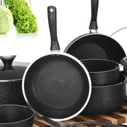 19 Pieces AR Marble Coated Non Stick Glory Set - Black