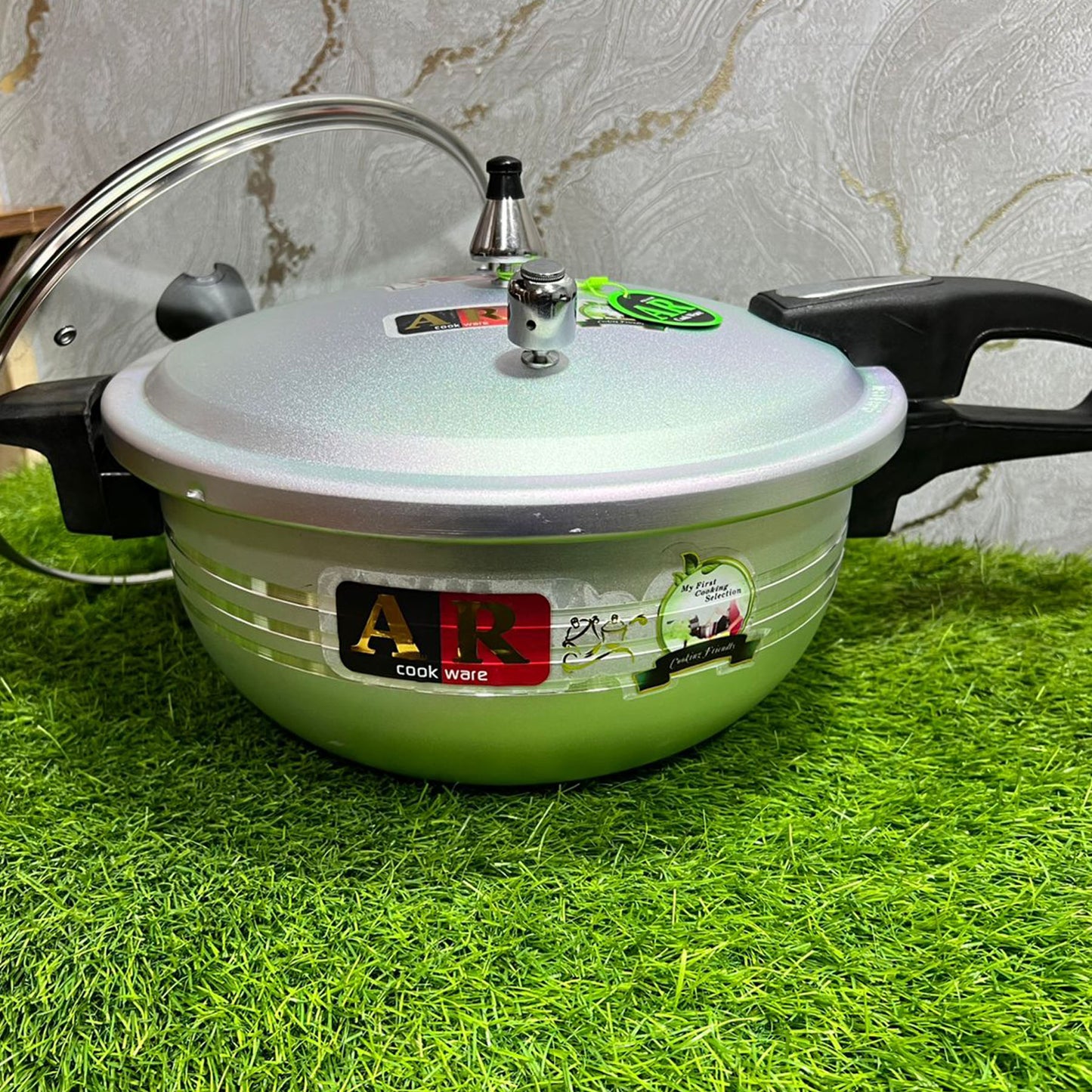AR Cookware 2 in 1 Pressure Cooker Wok with Free Glass Lid