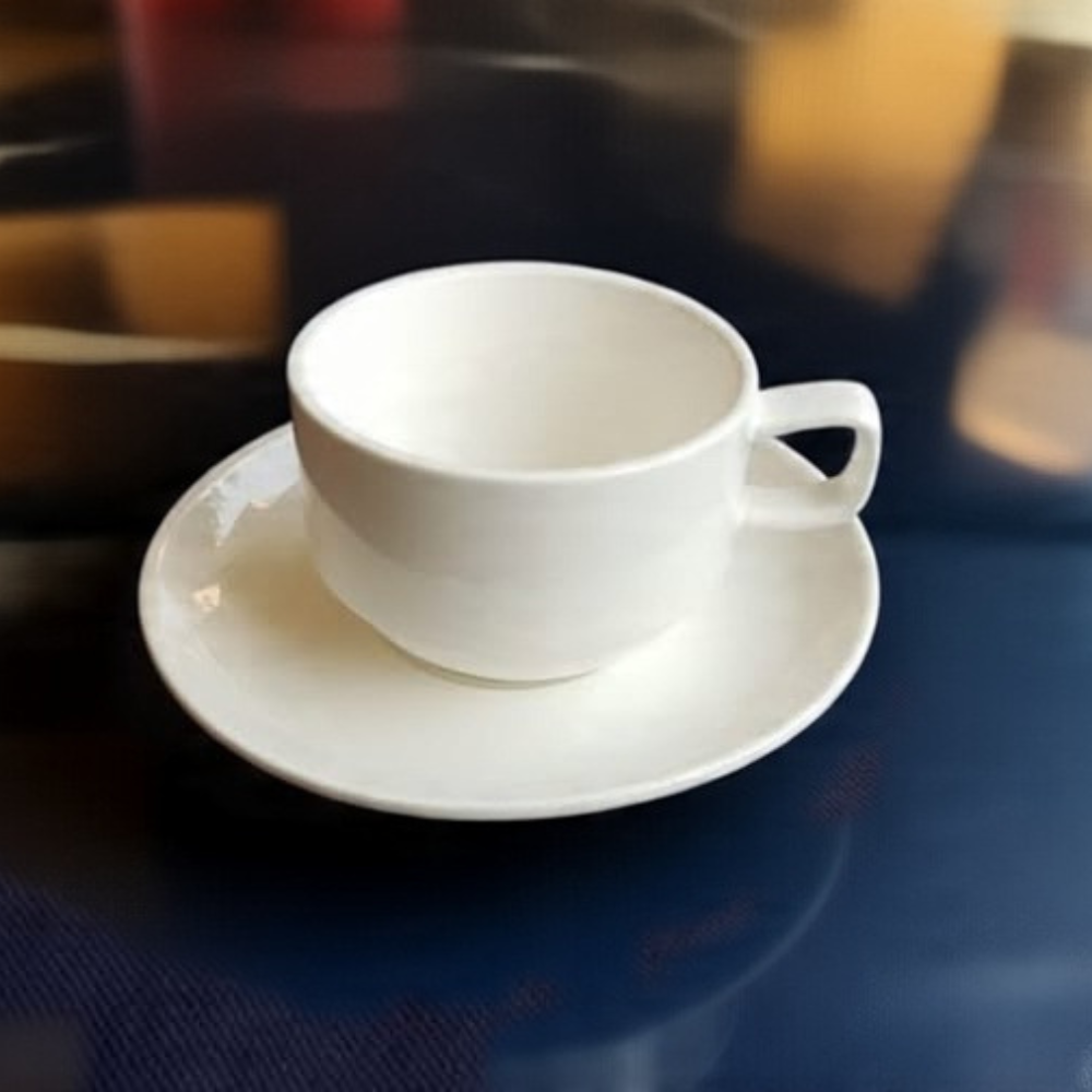 Classic Porcelain Cup with Saucer – Elegant Tea & Coffee Set