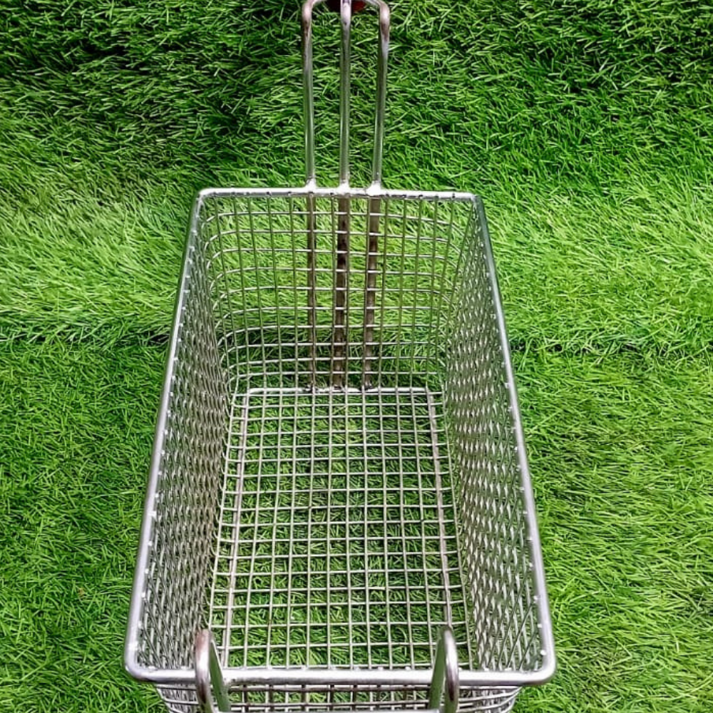 Stainless Steel Fryer Jali with Wooden Handle – Deep Frying Basket