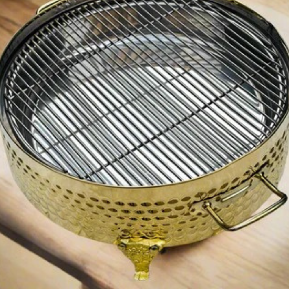 Round Golden BBQ Serving Grill