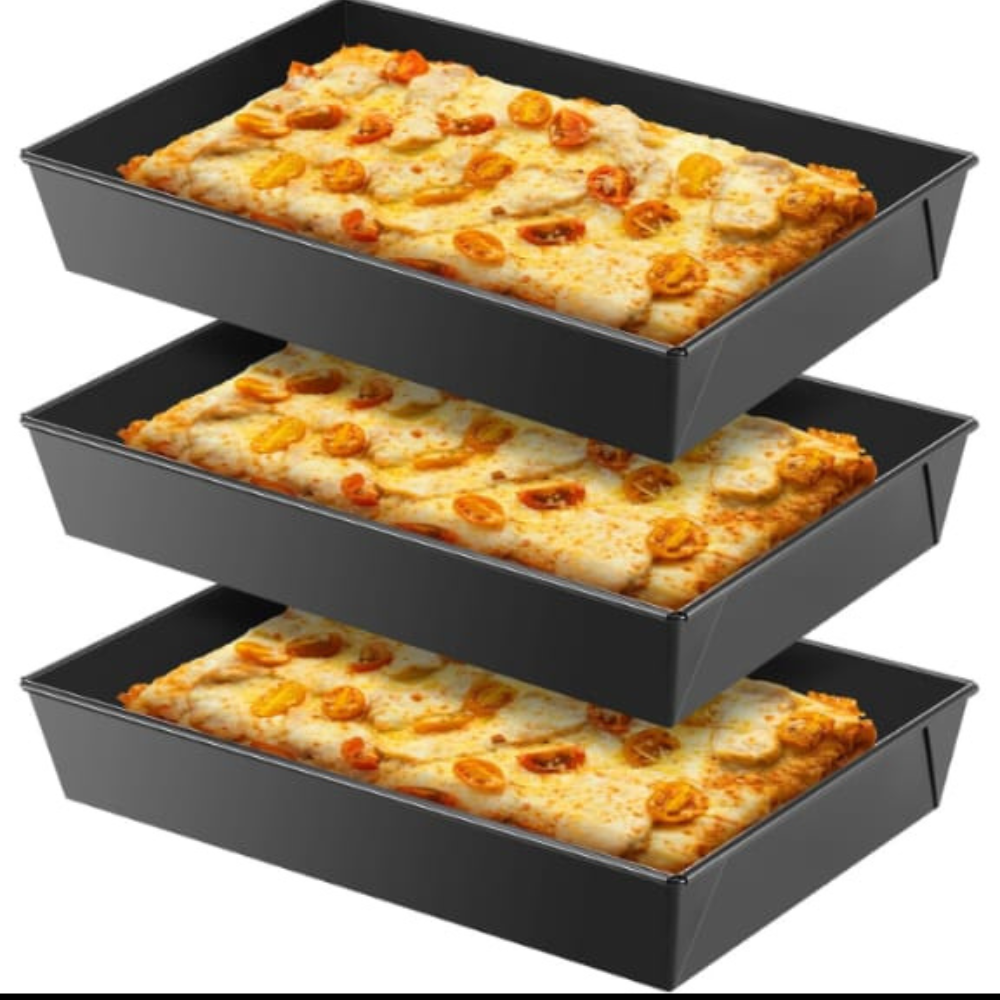 Non-Stick Rectangle Pizza Pan with Lid