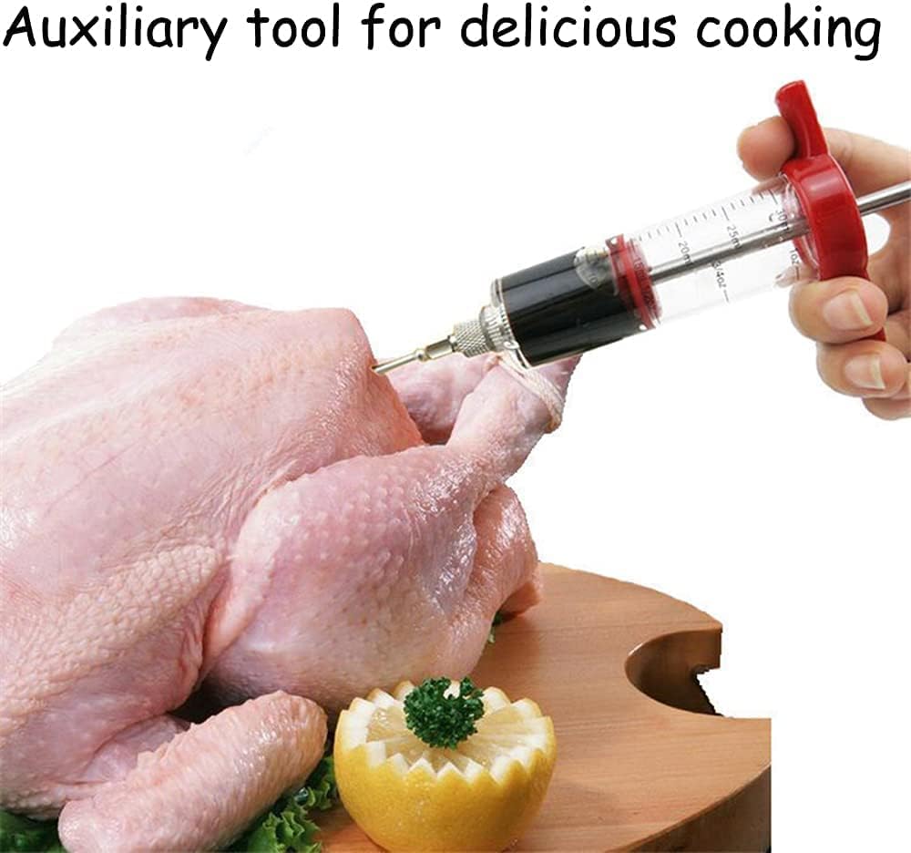 Meat Injection Stainless Steel - BBQ Meat Marinade Flavor Seasoning Injector Needle