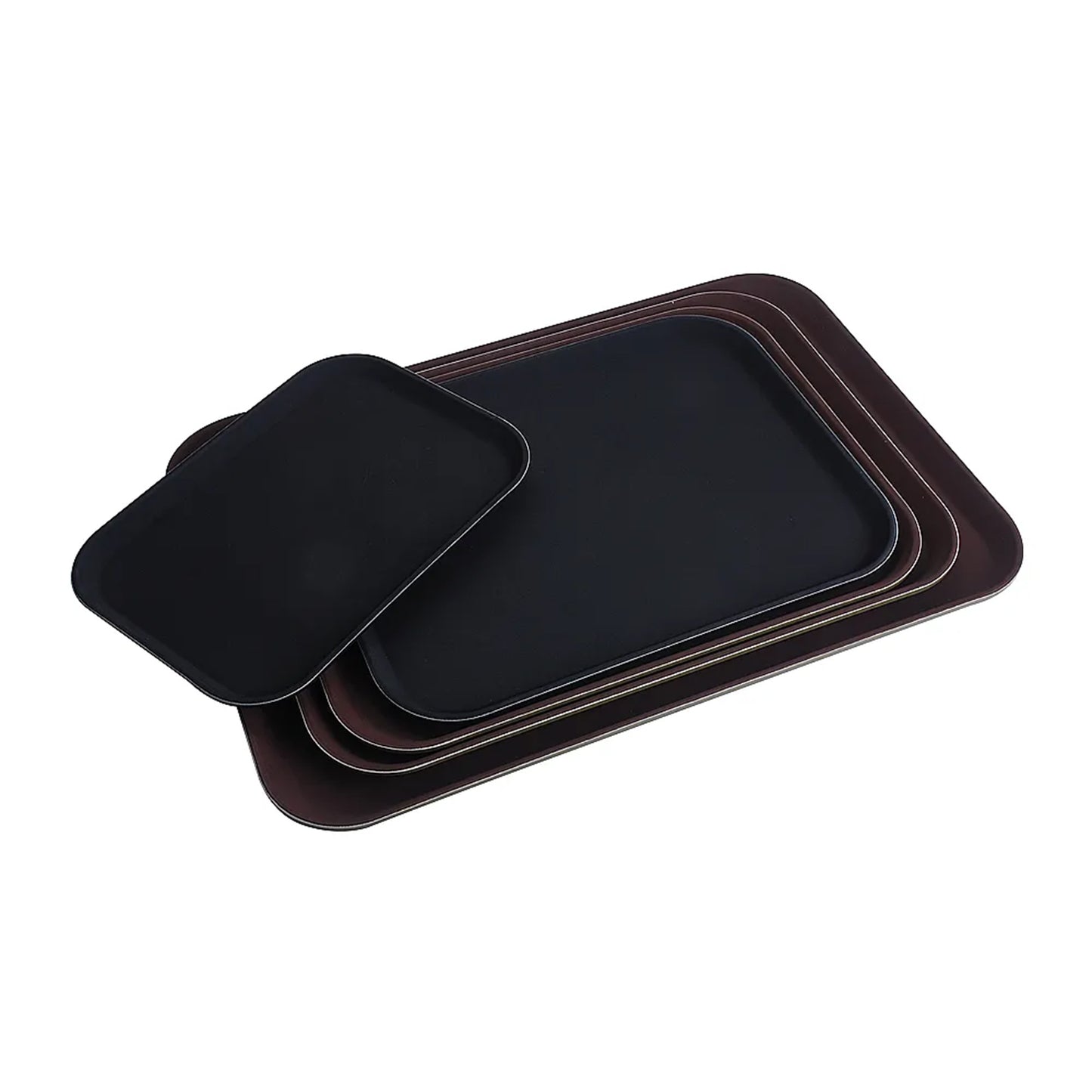 1 Pieces Plastic Rectangular Rubber Lined Non-Slip Tray