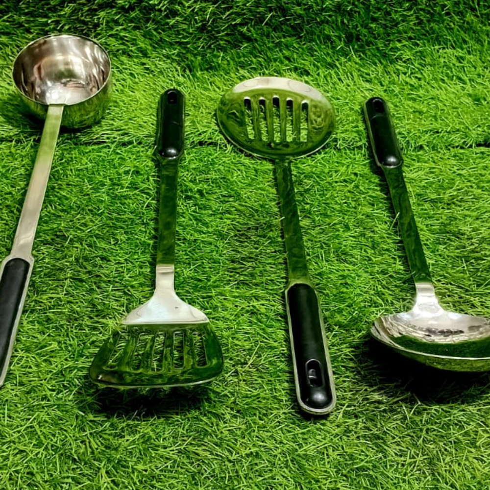 4-Piece Kitchen Cooking Set with Black Handles