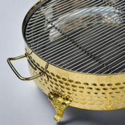 Round Golden BBQ Serving Grill