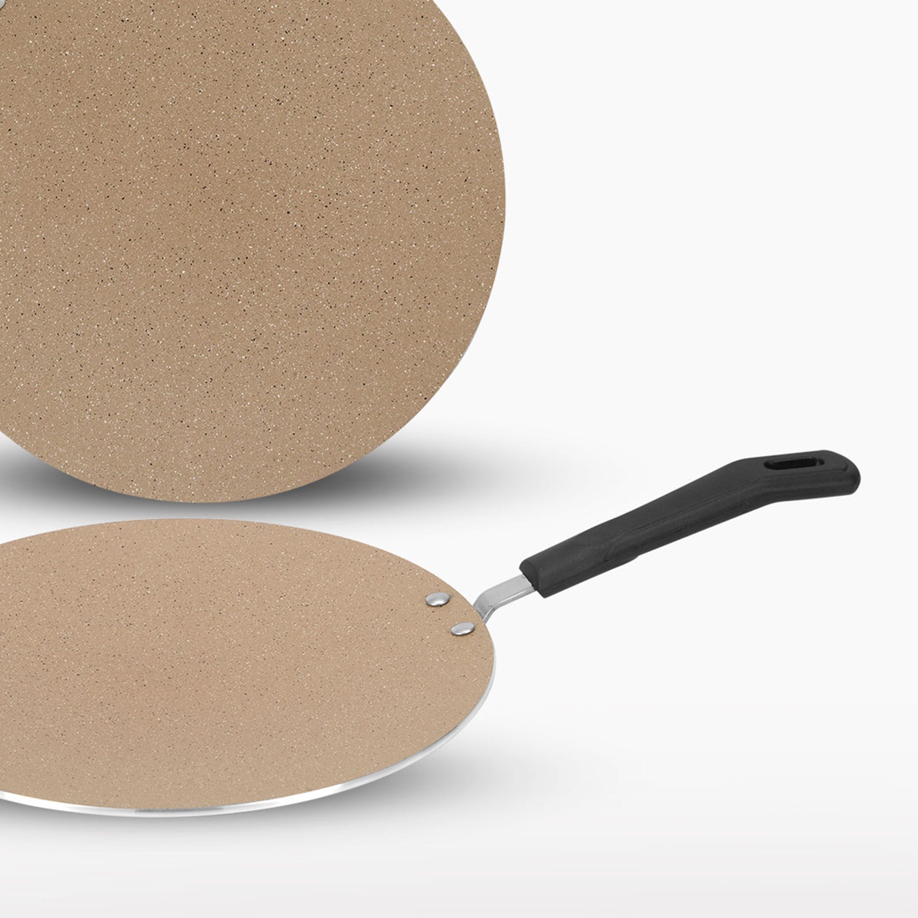 AR Marble Coated Non Stick Tawa - Beige