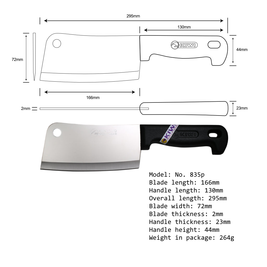 KIWI Chopper 835P (CLEAVER KNIFE PLASTIC HANDLE)