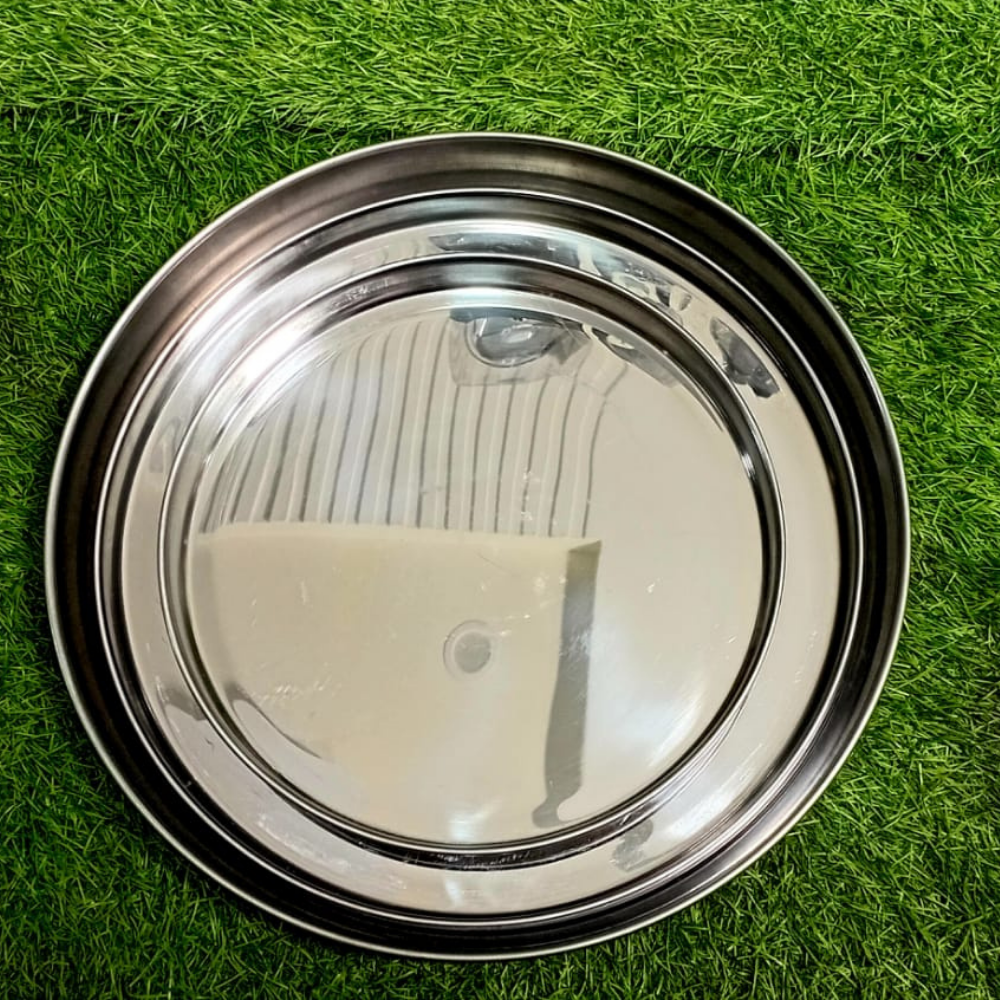 Magnet Steel Indian Thali | Heavy Duty Traditional Serving Plate