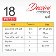 18 Pieces AR Marble Coated Non Stick Dessini Moon Set Forging - Dragon Color