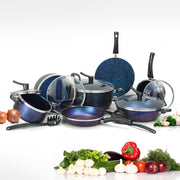 18 Pieces AR Marble Coated Non Stick Dessini Moon Set Forging - Dragon Color