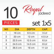10 Pieces AR Royal Jadeed Metal Finish Casserole Set
