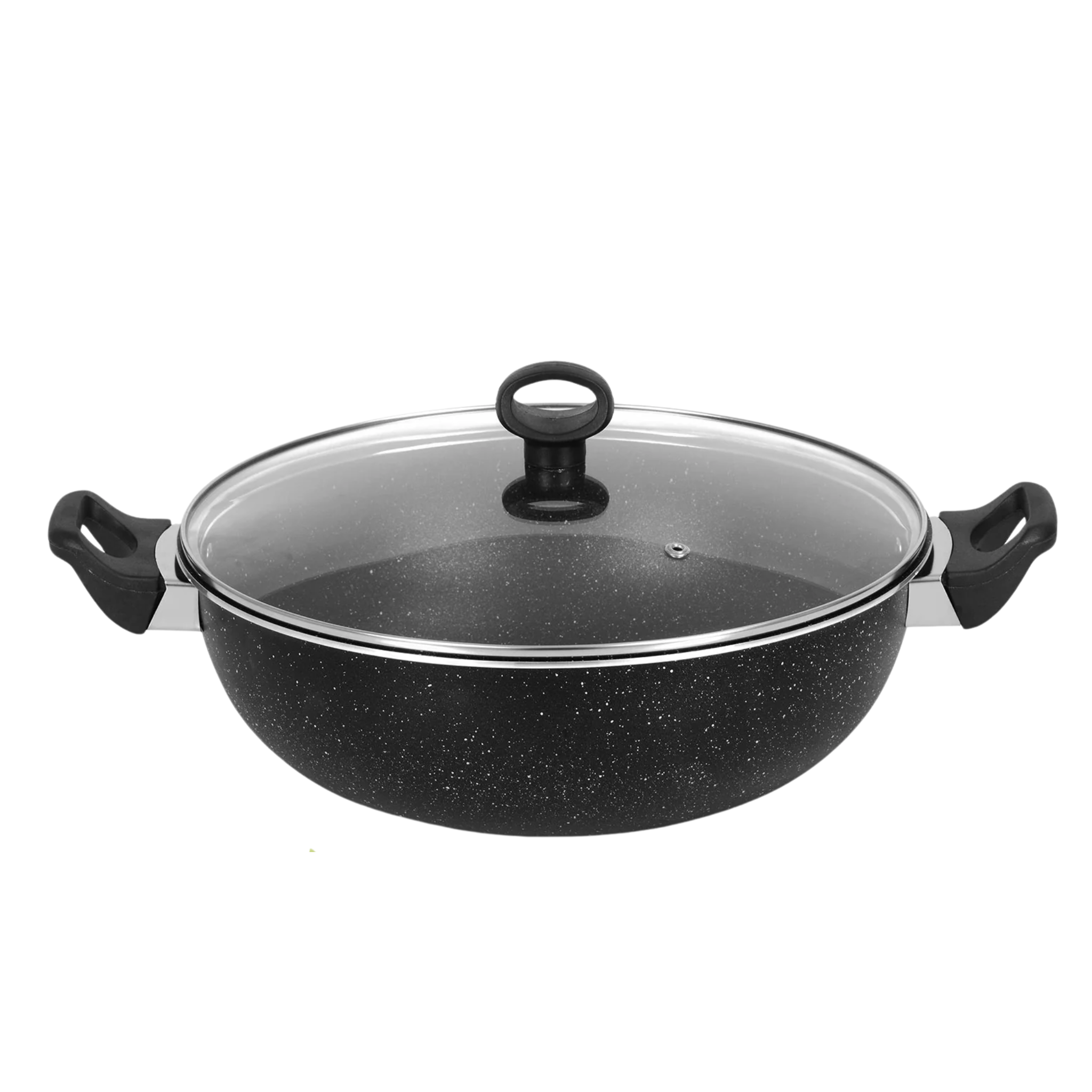 AR Marble Non Stick Wok Karahi Black | Heavy Duty Karahi Pakistan
