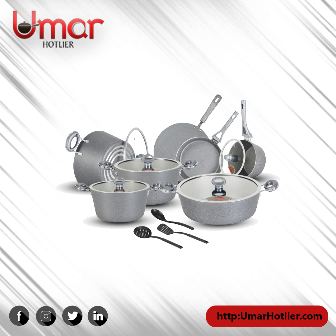 AR 21 Pieces Nonstick Marble Coated Turkish Cookware Gift Pack