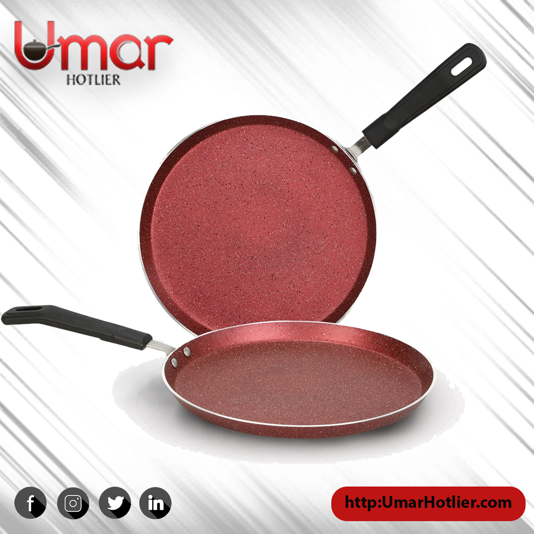 AR Marble Coated Non Stick Hot Plate - Maroon