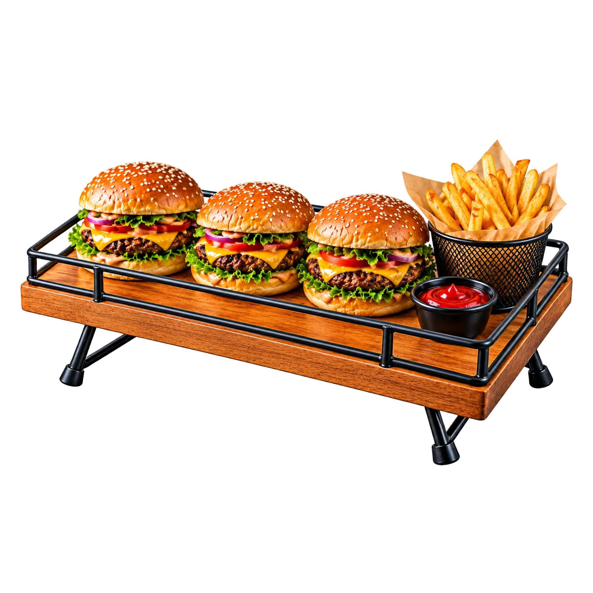 Rectangular Burger Serving Tray | Stylish Food Presentation