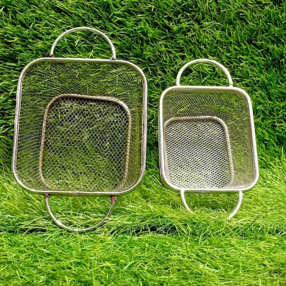 Pakistan-Made Stainless Steel Fries Basket with Double Handle