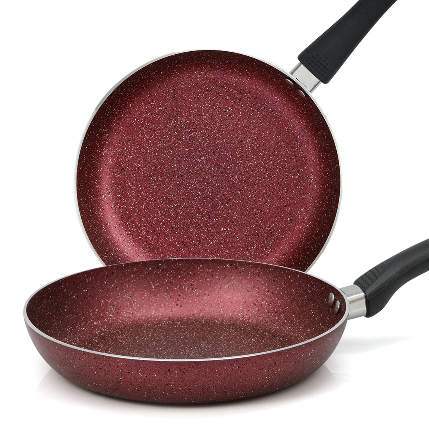 AR Marble Coated Non Stick Fry Pan - Maroon