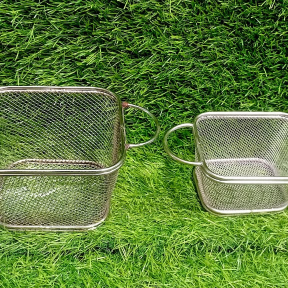 Imported Stainless Steel Fries Basket with Double Handle