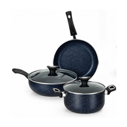 18 Pieces AR Marble Glory Cookware Black | Kitchen Gift Set