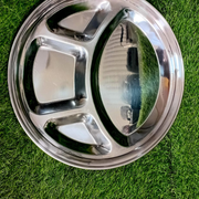 Round Stainless Steel 4-Compartment Serving Tray