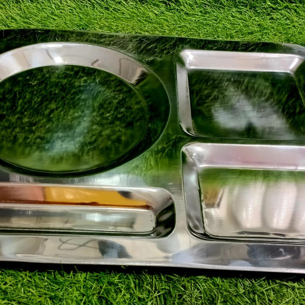 Stainless Steel 4-Compartment Serving Tray