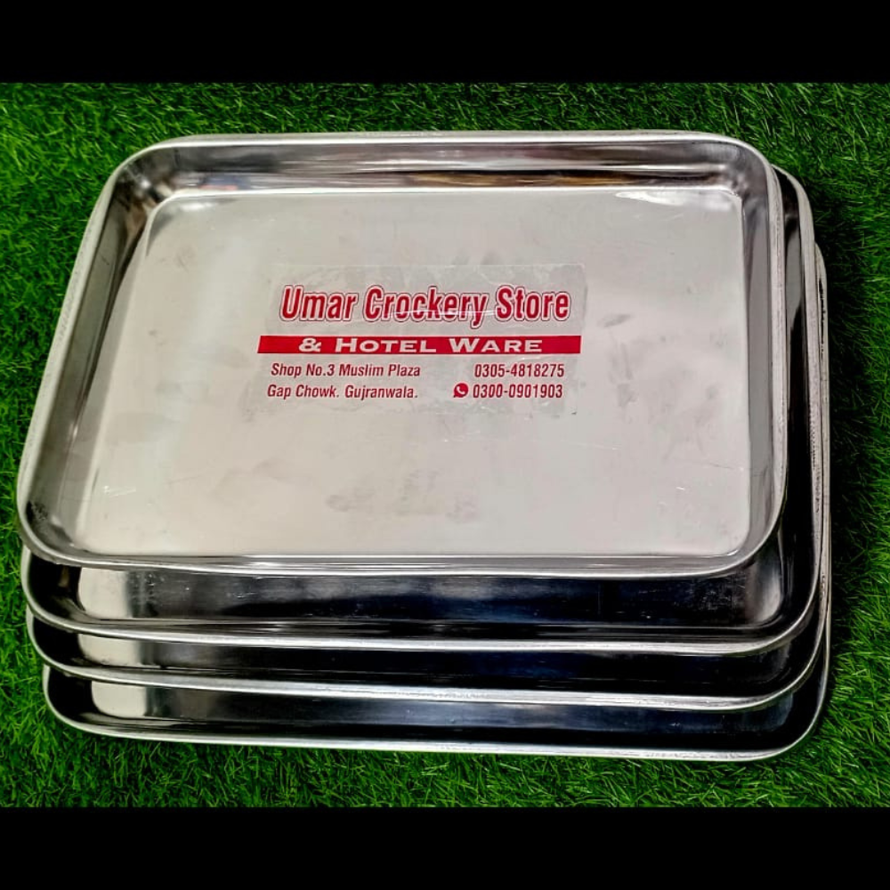 Heavy-Duty Rectangular Steel Tray – Ideal for Commercial & Home Use