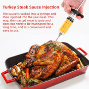 Meat Injection Stainless Steel - BBQ Meat Marinade Flavor Seasoning Injector Needle