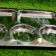 Stainless Steel 5-Compartment Serving Tray
