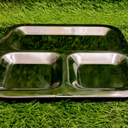 Stainless Steel 3-Compartment Serving Tray
