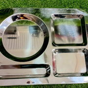 Stainless Steel 4-Compartment Serving Tray