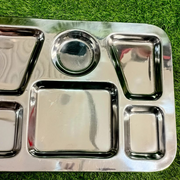 Stainless Steel 6-Compartment Serving Tray