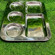 Stainless Steel 5-Compartment Serving Tray